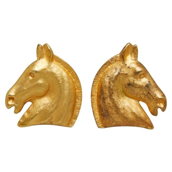 Hermes Jewelry - Hermes Horse Head Earrings Metal Earrings in Good condition